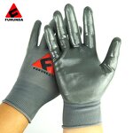 Work Gloves Manufacturer - Nitrile Coated Polyester 13 Gauge Smooth Palm Oil/Acid/Alkali Resistant Elastic Cuff 23cm