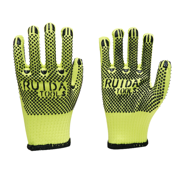 Work Gloves Manufacturer - Factory Direct Supply Multi-Color PVC Double Dots Non-Slip for Construction & Gardening
