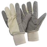 Work Gloves Manufacturer - Hot Sale PVC Dots Coated Palm with Canvas Liner Anti-Slip for Construction Warehouse