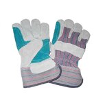 Work Gloves Manufacturer - FURUNDA Double Palm Cow Split Leather Reinforced Palm Thumb Index Finger 10.5" Safety Cuff