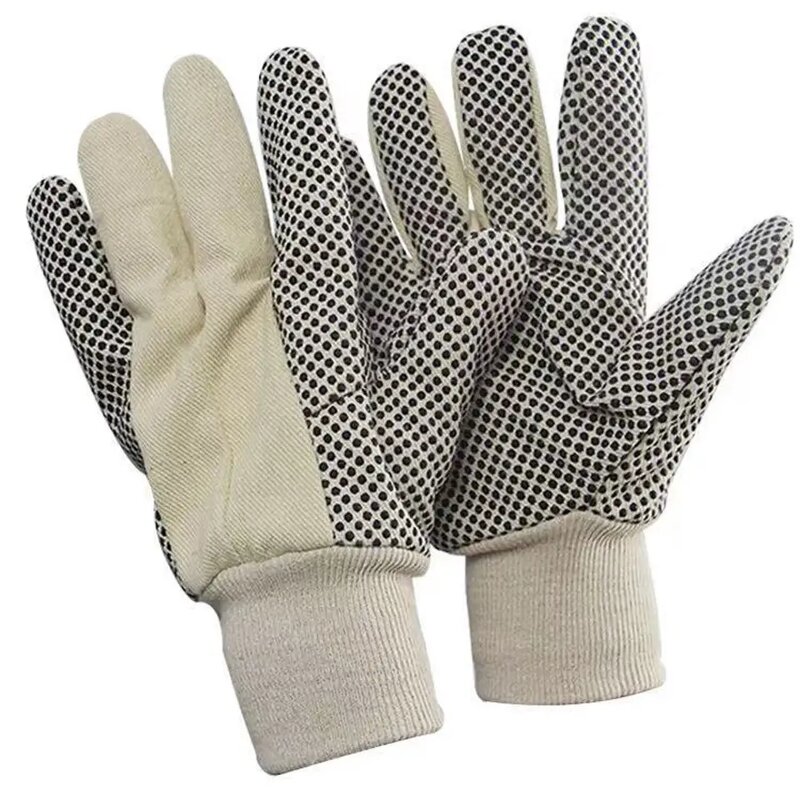 Work Gloves Manufacturer - Hot Sale PVC Dots Coated Palm with Canvas Liner Anti-Slip for Construction Warehouse