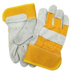 Work Gloves Manufacturer - 10.5 Inches Cow Split Leather Full Palm Safety Cuff Half Lining Breathable for Heavy-Duty