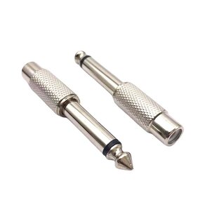 RCA AV Adapter - Manufacturer - Zinc Alloy Nickel Plated 6.35mm Mono Plug