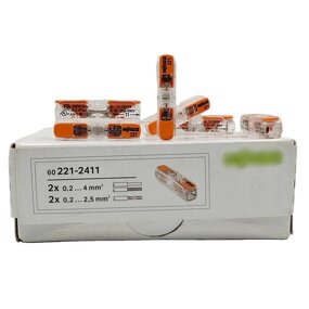 WAGO Inline Connector - Manufacturer - 221-2411 2 Pin 4mm2 Orange Terminal