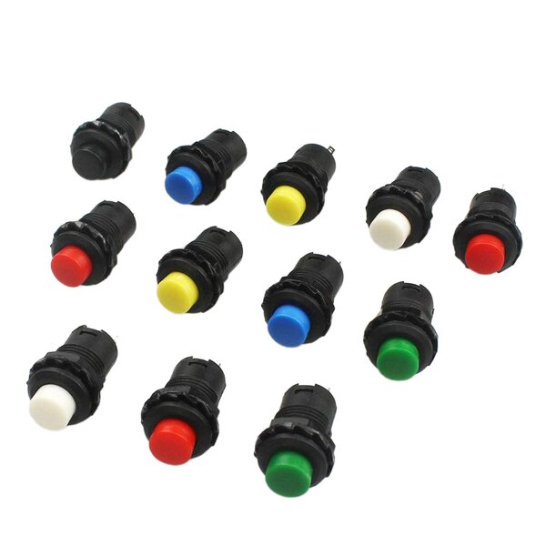 Push Button Switch - Manufacturer - DS427 12mm 2PIN Self Reset Momentary Yellow