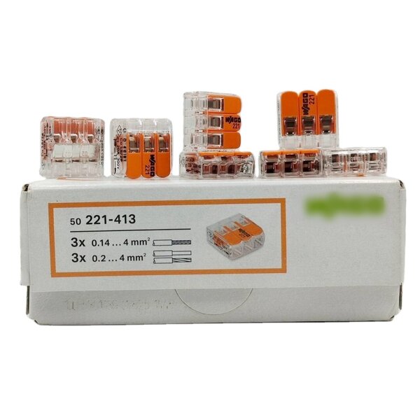 WAGO Splicing Connector - Manufacturer - 221-413 3 Way Terminal Lever Type