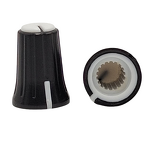 Potentiometer Knob - Manufacturer - 12*17mm Plastic Knurled 6mm Audio Volume