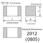 Chip Inductor - Manufacturer - 0805 100nH 100MHz 300mA 5% High Frequency