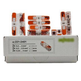 WAGO Inline Connector - Manufacturer - 221-2401 2 Pin 4mm2 60pcs White Cover
