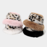 Bucket Hat - Manufacturer - Catwalk Fur Leopard Splicing Warm Imitation Fox Fur Hat