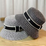 Bucket Hat - Manufacturer - Unisex Mesh Woven Braid Paper Straw Letter Fabric Band Hat