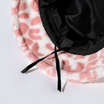 Bucket Hat - Manufacturer - Lambswool Leopard Print Winter Warm Fuzzy Ski Fisherman Cap