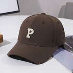 Baseball Cap - Manufacturer - Simple Design Letter P Patch 6-Panel Adjustable Trucker Hat