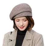 Beret Hat - Manufacturer - Autumn Winter British Houndstooth Plaid Retro Painter Cap