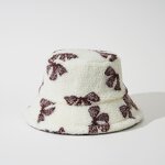 Bucket Hat - Manufacturer - Bow Jacquard Faux Shearling Women Furry Fisherman Cap