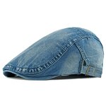 Newsboy Cap - Manufacturer - Unisex 4-Colour Stock Washed Denim Flat Ivy Gatsby Beret