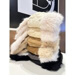 Beanie Hat - Manufacturer - Women Faux Fur Pom Pom Rabbit Ears Fluffy Crochet Skull Cap