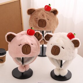 Hat - Manufacturer - High Quality Cute Capybara Plush Earmuffs Kids Winter Warm Hat
