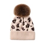 Beanie Hat - Manufacturer - Autumn Winter Leopard Jacquard Plush Pom Pom Windproof Hat