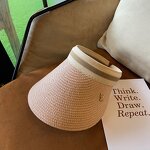Sun Visor - Manufacturer - Women Straw Large Brim UPF 50+ Ponytail Beach Hat