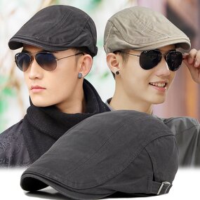 Beret Cap - Manufacturer - Casual Solid Cotton Washed Forward Peaked Visor Painter Cap