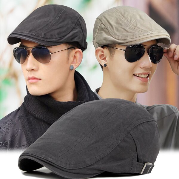 Beret Cap - Manufacturer - Casual Solid Cotton Washed Forward Peaked Visor Painter Cap