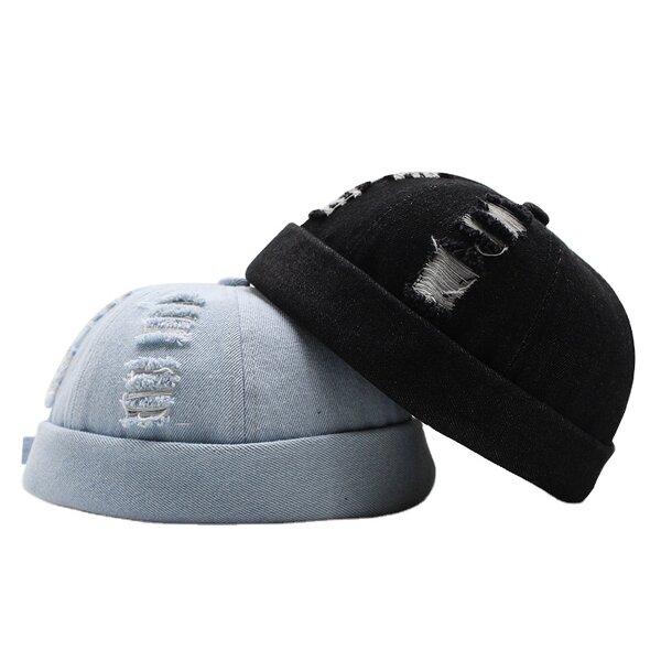 Beanie Cap - Manufacturer - Distressed Denim Hip Hop Melon Sports Party Beret Hat