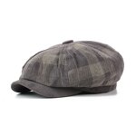 Newsboy Hat - Manufacturer - New Canvas Striped Street Outdoor Octagonal Beret Hat