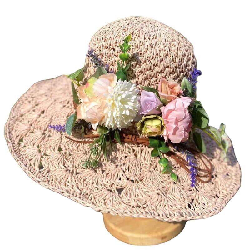 Sun Hat - Manufacturer - Women Hollow Woven Large Wide Brim Handmade Summer Beach Hat