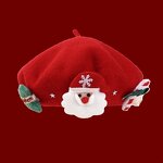 Beret Hat - Manufacturer - Women Christmas Santa Tree Wool Artist Painter Beanie