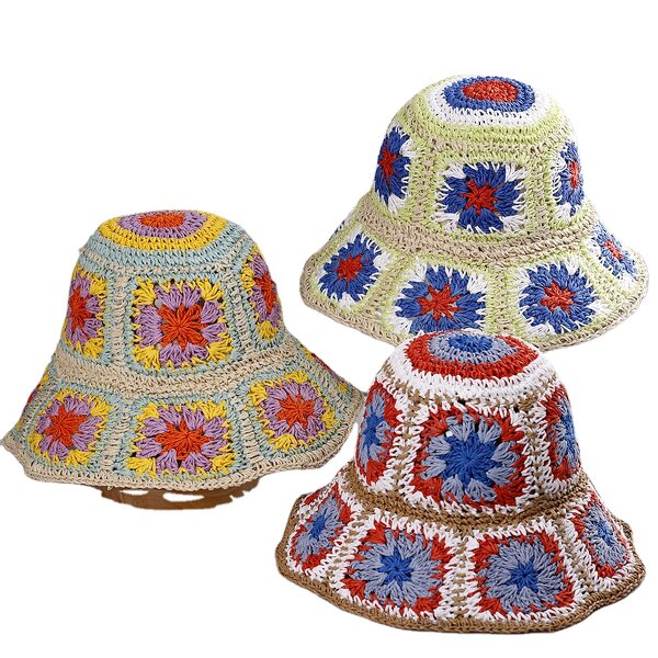 Sun Hat - Manufacturer - Bohemian Women Weave Hollow Flower UV Protection Beach Hat