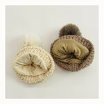 Beanie Hat - Manufacturer - Polka Dot Pom Pom Thickened Outdoor Warm Baby Winter Hat