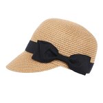 Sun Hat - Manufacturer - Solid Color Straw Wide Brim Foldable Travel Beach Visor Hat