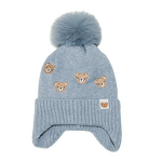 Beanie Hat - Manufacturer - Unisex Bear Embroidered Ear Covers Thick Cuffed Winter Hat
