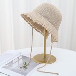 Sun Hat - Manufacturer - Wholesale Women Paper Straw Windproof Lace-up Fisherman Hat