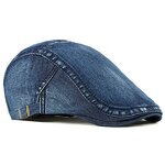 Newsboy Cap - Manufacturer - Unisex 4-Colour Stock Washed Denim Flat Ivy Gatsby Beret