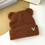 Beanie Cap - Manufacturer - Wholesale Bear Ear-decorated Brimless Cuffed Ski Skull Cap
