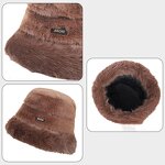 Bucket Hat - Manufacturer - Winter Fuzzy Warm Color Matching Women Fisherman Cap