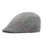 Ivy Cap - Manufacturer - Stock Linen Cotton Plaid Gatsby Cabbie Hunting Irish Hat for Men