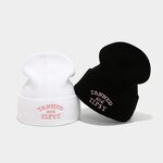 Beanie Hat - Manufacturer - Solid Color Lettering Embroidery Winter Cold Protection Hat