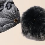 Beanie Hat - Manufacturer - Autumn Winter Leopard Jacquard Plush Pom Pom Windproof Hat
