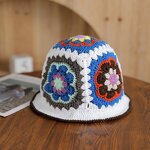 Beanie Hat - Manufacturer - 2024 Handmade Crochet Flower Panama Knit Warm Beach Hat