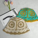 Bucket Hat - Manufacturer - Women Boho Crochet Flower Wool Floppy Casual Party Cap