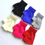 Gloves - Manufacturer - Fingerless Kids Winter Solid Color Knit Acrylic Gloves