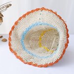 Bucket Hat - Manufacturer - Handmade Weave Flower Stripe Travel Panama Sun Hat