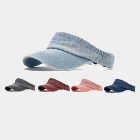 Bucket Hat - Manufacturer - Unisex Retro Denim Hollow Summer Sun Protection Striped Hat