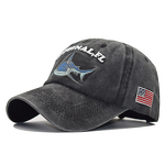 Baseball Cap - Manufacturer - Vintage Washed Shark Letter Embroidered Low Profile Dad Hat