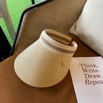 Sun Visor - Manufacturer - Women Straw Large Brim UPF 50+ Ponytail Beach Hat