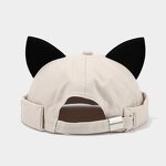 Docker Cap - Manufacturer - Cute Cat Ear Brimless Brass Buckle Adjust Cotton Harbour Hat