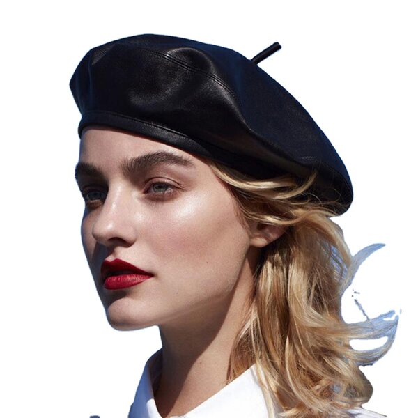 Beret Hat - Manufacturer - Women PU Leather French Artist Painter Retro Boina Cap